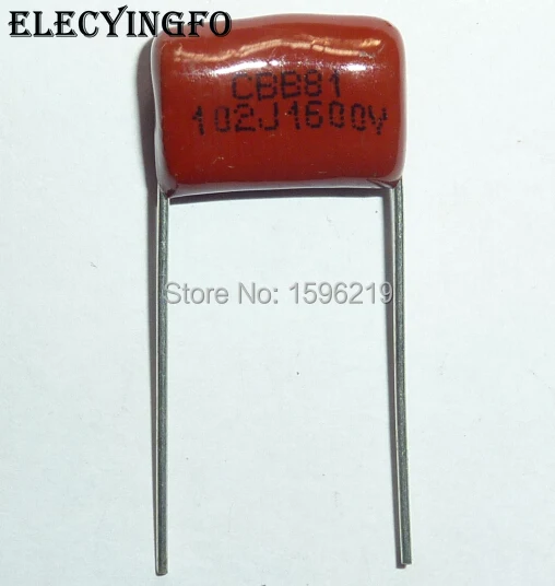 20 штук Конденсатор CBB 102 1600V 102J 1.6KV 1000pF 1nF P15 CBB81 Металлизированный Полипропиленовый