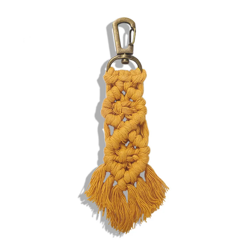 Dvacaman брелок с кисточкой макраме брелок кольцо для ключей брелок для дам ручной работы на заказ брелок для ключей сумка Шарм Подарки для женщин - Цвет: 23