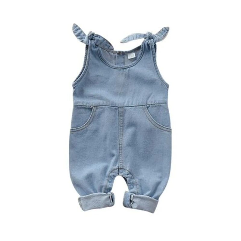 Wholesale Newborn Infant Baby Boy Baby Girl Clothes Denim Romper