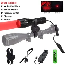 Тактический 500 люмен Q5 светодиодный фонарь с регулируемым лучом зеленый фонарик+ крепление для пистолета+ 18650 батарея+ пульт дистанционного давления