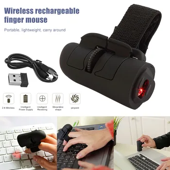 

Wireless Finger Mouse Chargeable Mini Optical Ring Mice for Laptop PC Accessories FKU66