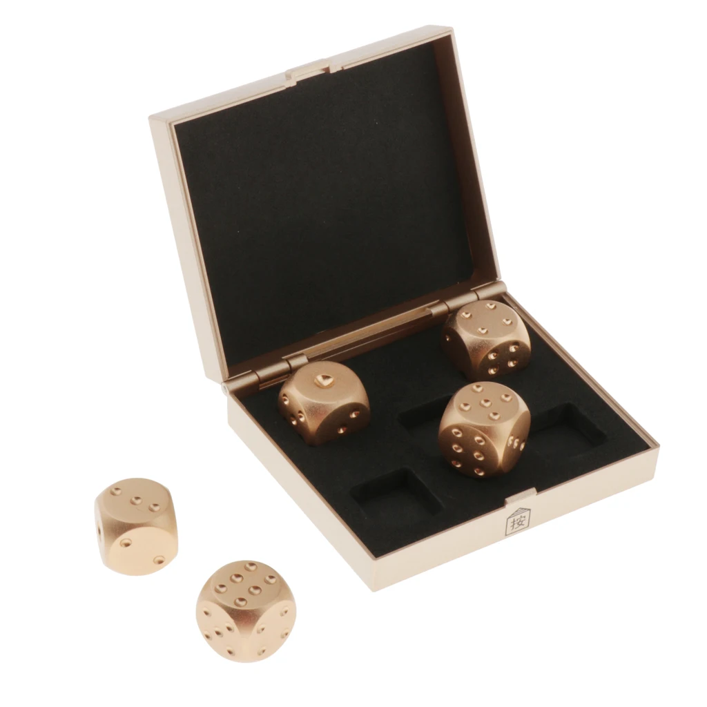 5pcs/set Mini Metal D6 Dice Metal Dices in Box for Party Playing Drinking Death Table Game Party Tool