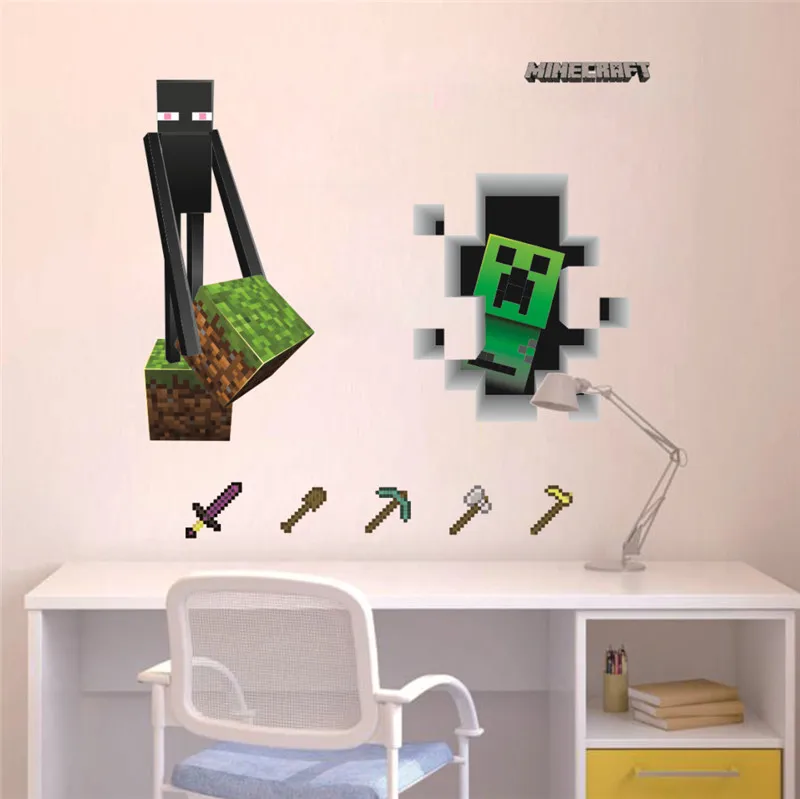 Мультфильм 3D яркие Популярные мозаика настенный игровой стикер для детской комнаты росписи Плакат домашний Декор Наклейки на стены квадратный мира
