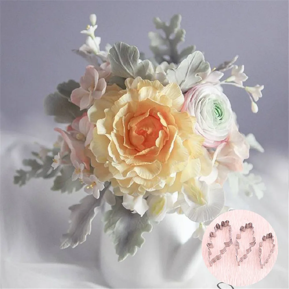 

Cake Biscuit Cutters Stainless Steel British Sugar Flower Mould Chrysanthemum Leaf Shape Cutter for Making Clay Flower Molds