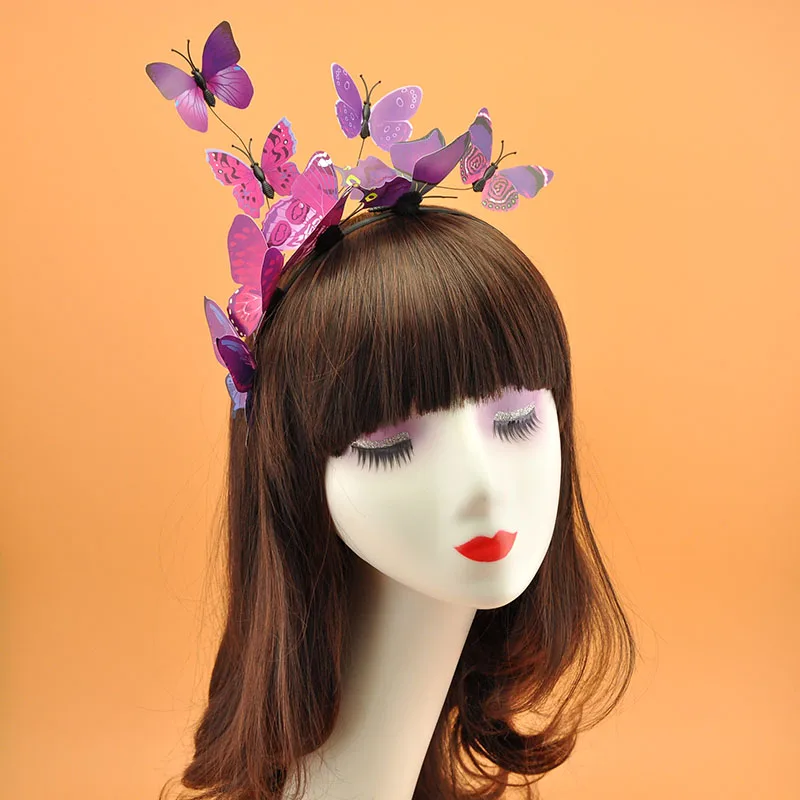Colorful PVC Butterfly Hairbands For Women Fashion Cosplay Custome Fancy Show Party Girls Forest Butterfly Headband Headpiece