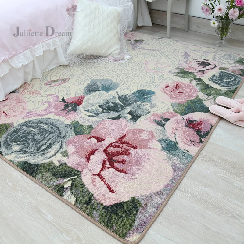 

1piece Korean floor mat bedside carpet quilted quality wedding decoration princess ruffle mats bedroom accessories home textile