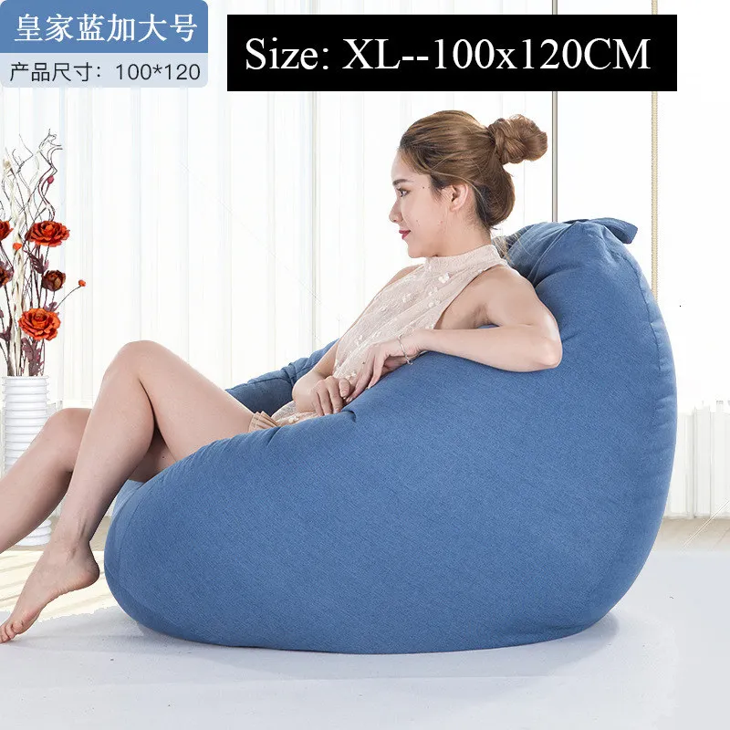 blue-XL Bean сумка чехол для дивана без наполнителя стул диван для отдыха сиденье мебель для гостиной Beanbag диван-кровать пуф ленивый диван татами - Цвет: blue-XL