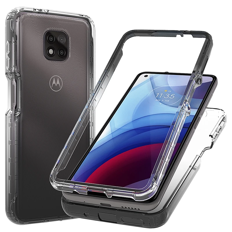 Custodia Funda Per Motorola Moto G Play 2021 G Power G Stylus Moto E Gradient Trasparente Coque 2 In 1 Cover Per Telefono Completa