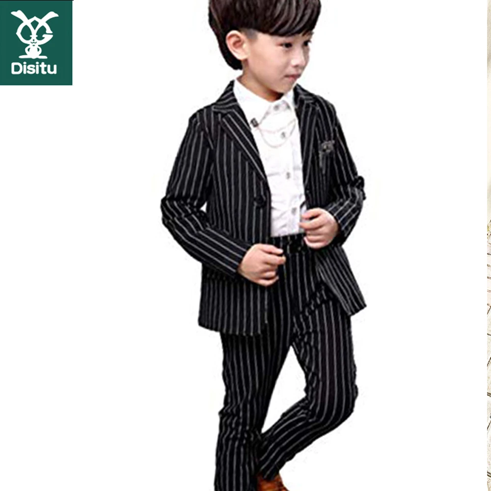 Kids Boys' Suit 2 Button Tuxedo with No Tail Blazer & Pants Pieces Sets Formal Pinstripe Boys Suits for Wedding Party |