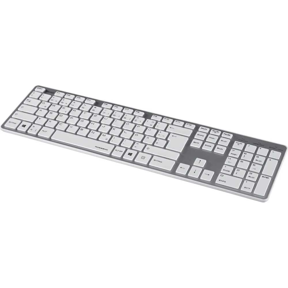 Клавиатура Hama Rossano белый/серебристый USB slim