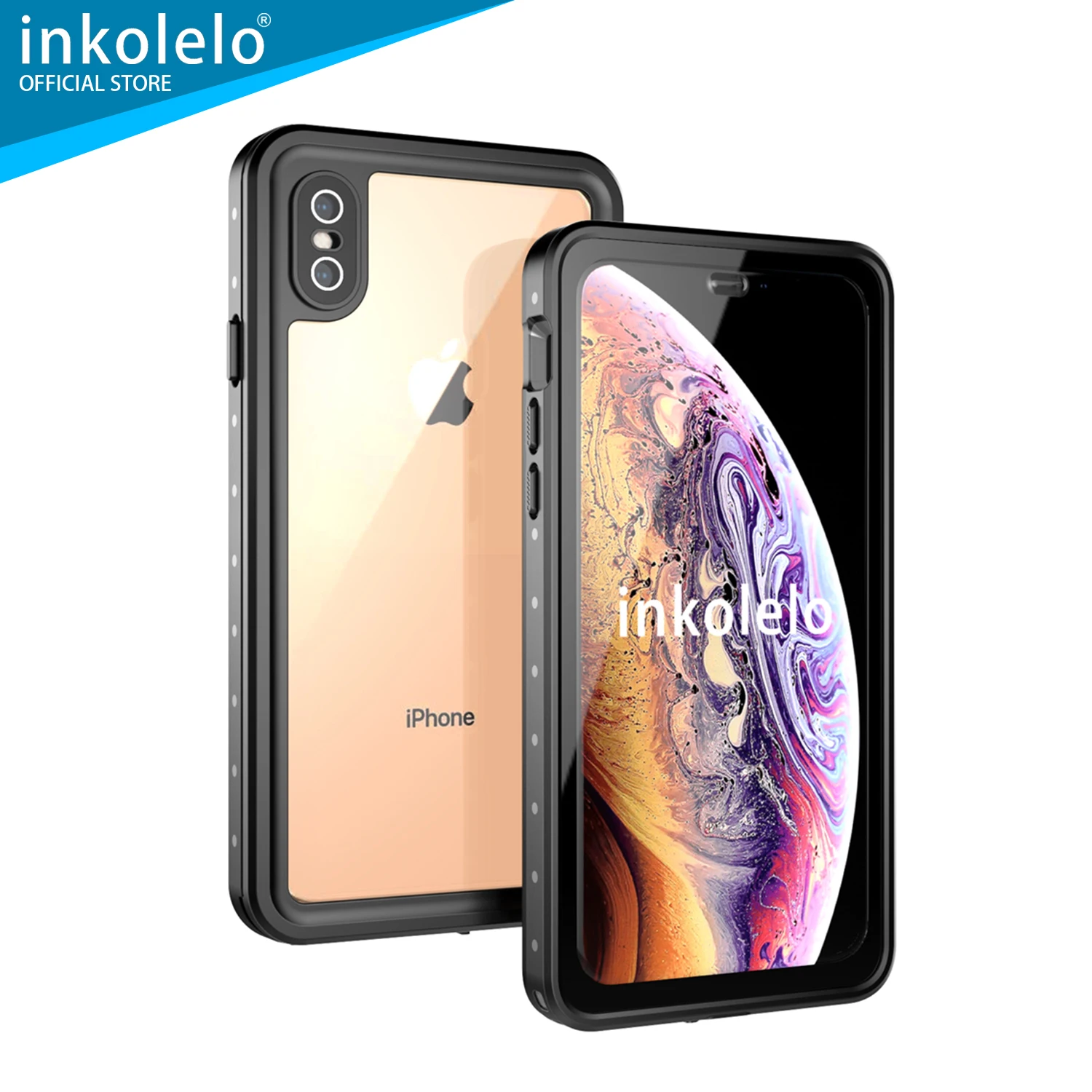 

Inkolelo Waterproof Case For iPhone X Xs,Full Body Protection Swimming Diving Cover IP68 Certified Dustproof Shockproof Case