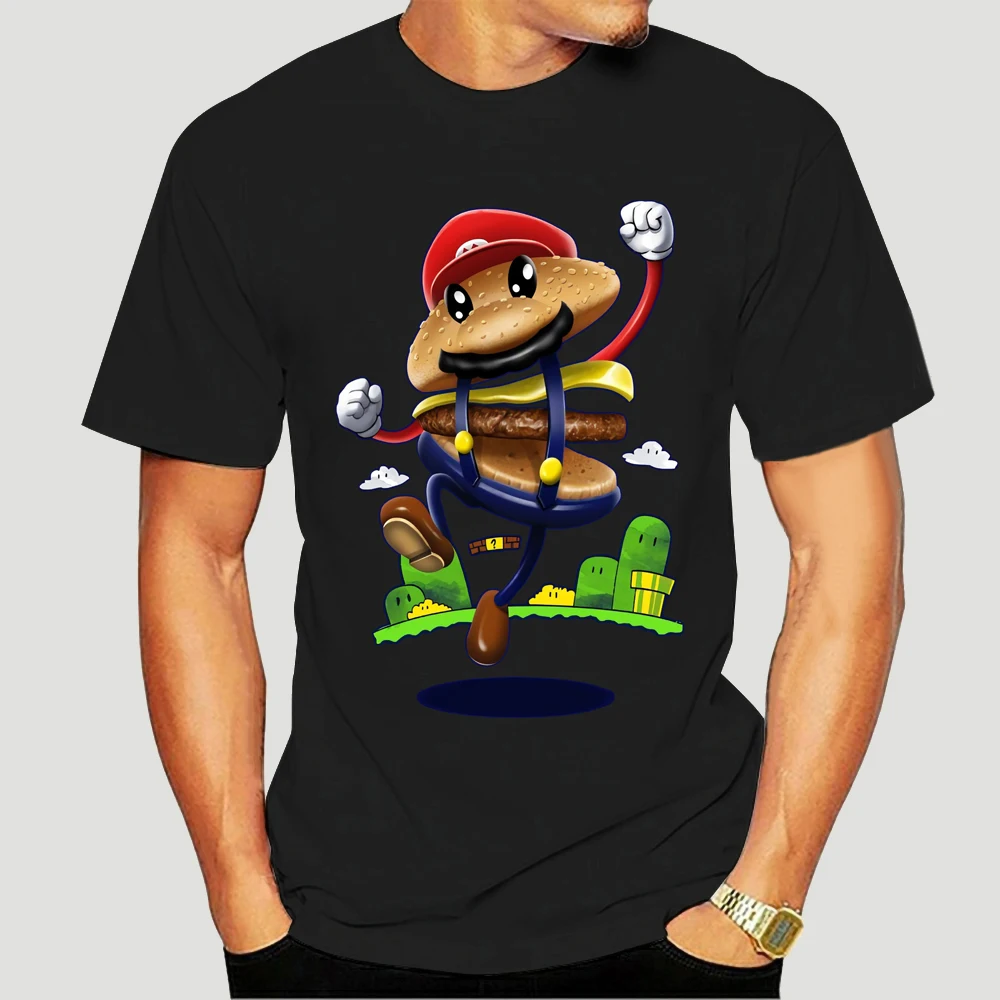 Camisetas de hombre de Valencia con estampado de Super Mario hamburguesa, camisetas divertidas de Anime de amor universitario, camisetas transpirables The Walking 0262J|Camisetas| - AliExpress