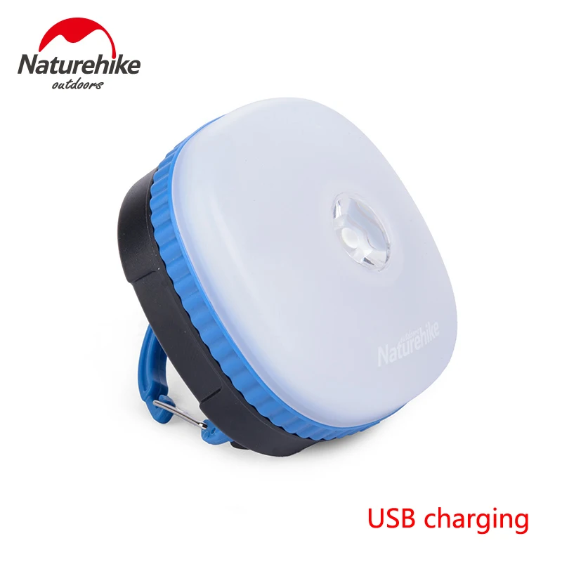 Blue USB Charging Naturehike зарядка через usb или Мощность по Батарея палатки для кемпинга на открытом воздухе светильник Водонепроницаемый маленький светодиодный Фонари мягкий светильник подвесной светодиодный - Цвет: Blue USB Charging