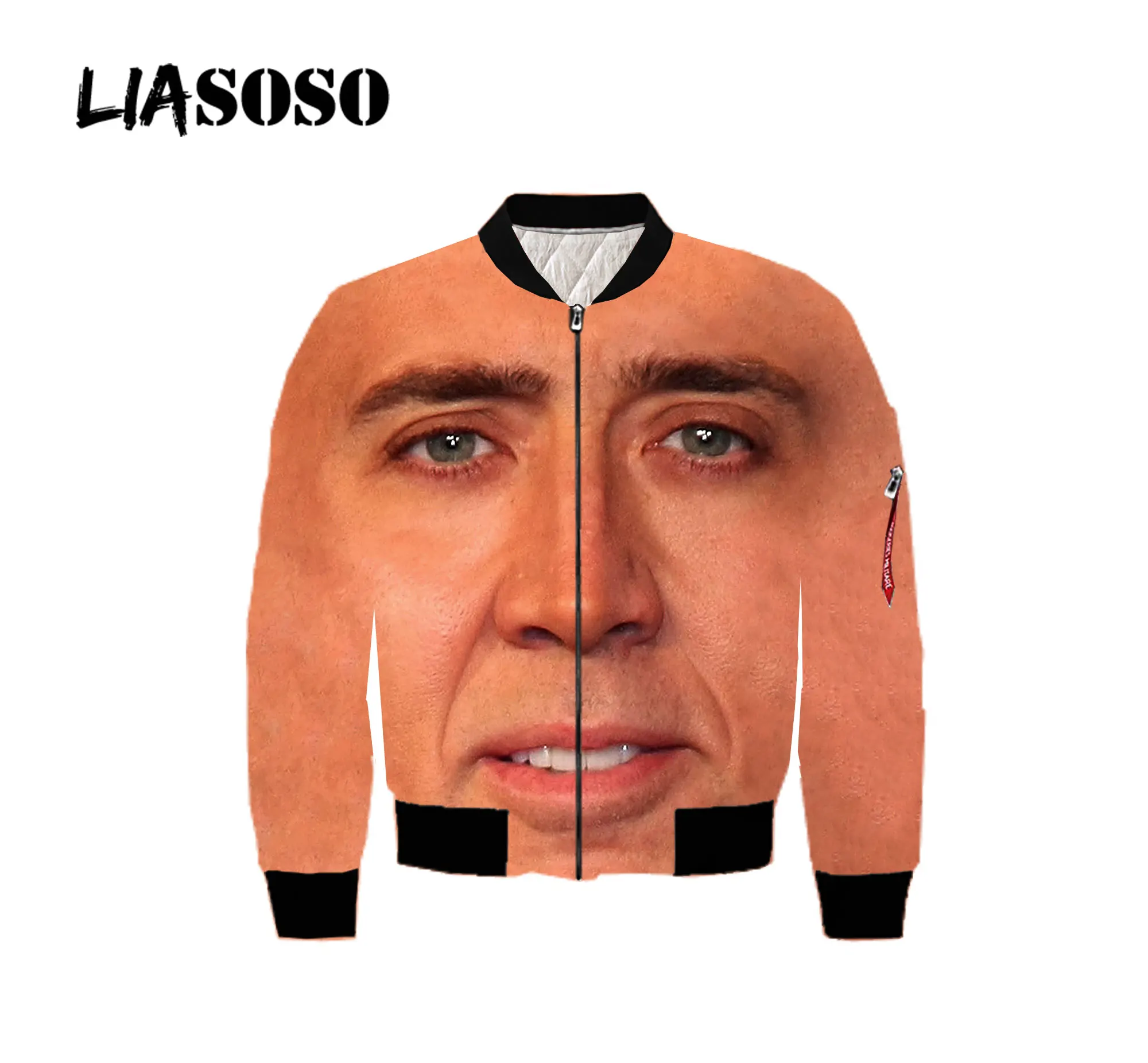 LIASOSO Funny Actor Nicolas Cage Many Faces Bomber Jacket 3D Print Men Winter Thick Flight Jacket Coat Punk Retro Youth Tops enigma seven lives many faces 1 cd