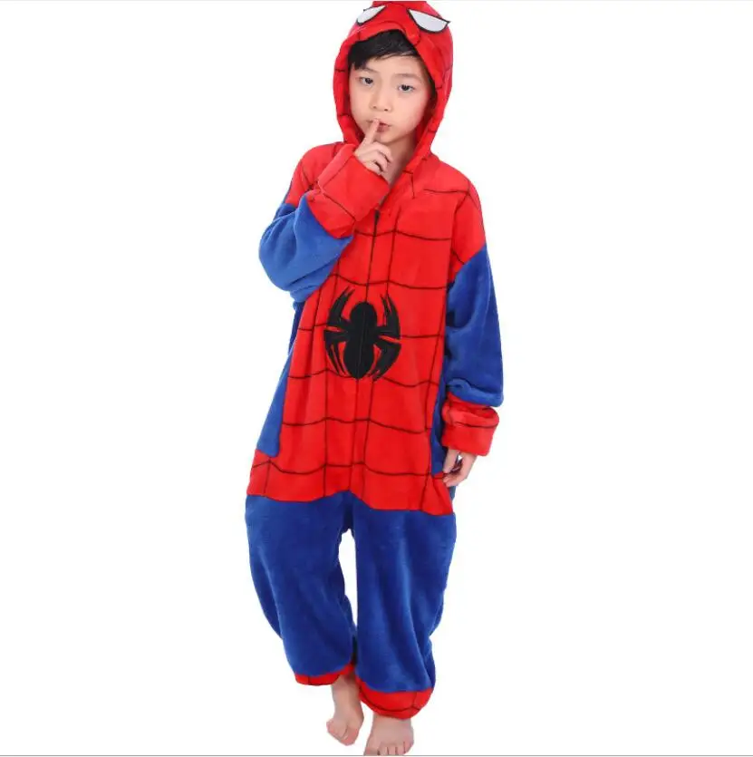 

Kigurumi Spiderman Onesie Adult Kids One Piece Pajamas Winter Heroes En Pijama Kigurumi for Children Pikachu Boy Toca Inverno