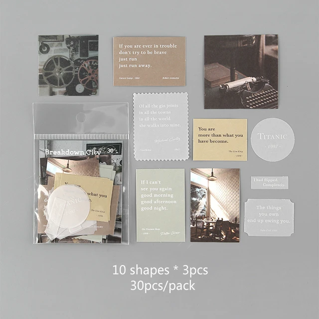 Mr.paper 30pcs/lot Instagram Style Butter Paper Kraft Card Scrapbooking Material Paper Fresh Words LOMO Cards A