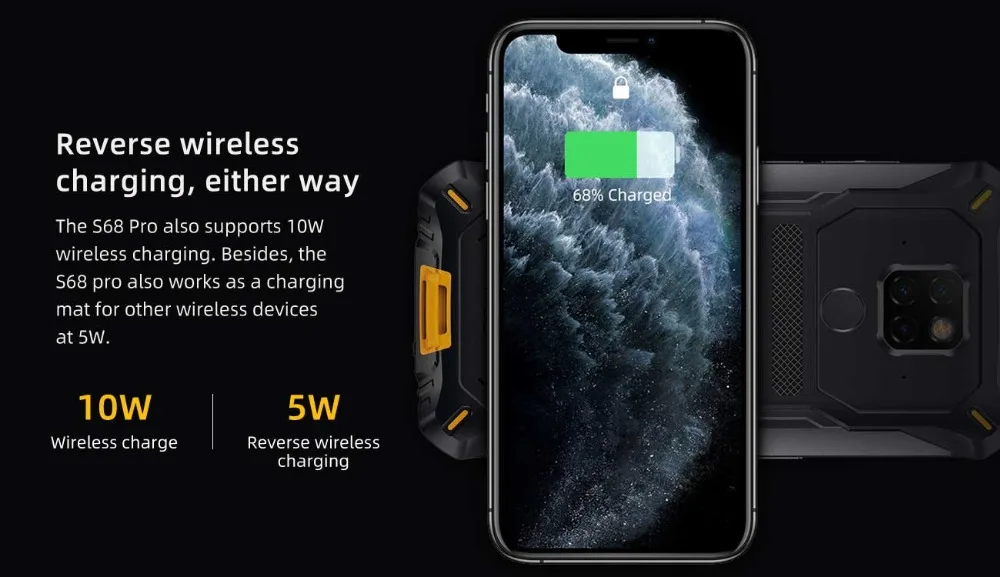DOOGEE S68 Pro IP68 Водонепроницаемый восьмиядерный смартфон Helio P70 6 ГБ+ 128 Гб 21MP AI Triple 6300 мАч 4G мобильный телефон NFC