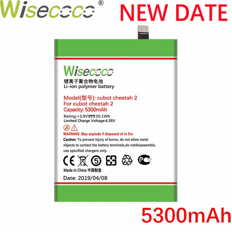

Wisecoco 5300mAh NEW Battery For Cubot Cheetah 2 Battery For Cubot Cheetah 2 High quality phone battery+Tracking Number