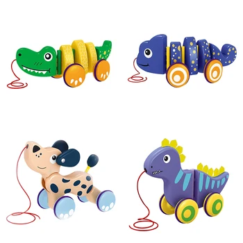 

Baby Walker Toys Animal Pull Rope Drag Car Toy Multi-function Cognitive Learning Early Education Toys Gifts