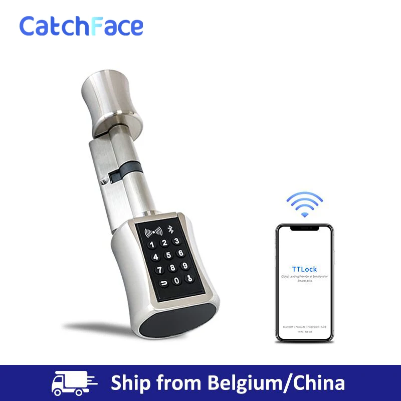 Bluetooth Smart Cilinderslot Wifi Elektronische Deurslot Digitale App Keypad Code Rfid Card Keyless Lock Met Ttlock App|Elektrisch slot| - AliExpress