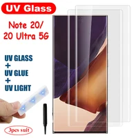 UV Glas Proteector für Galaxy Note 20 Ultra Display-schutzfolien 3-stück Set UV Glas Film + UV Kleber + UV-Licht für Samsung Note20
