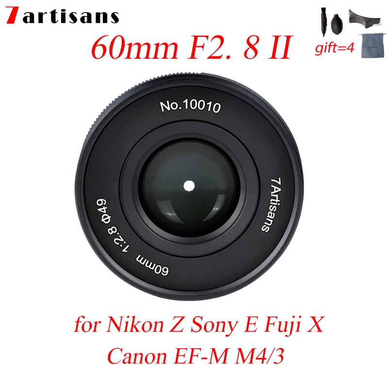 7 Artigiani 60Mm F2. 8 Ii 1:1 Ingrandimento Macro Obiettivo Mf Per Fujifilm Fuji X Nikon Z Sony E Canon M Ef-M Olympus Panasonic M4/3