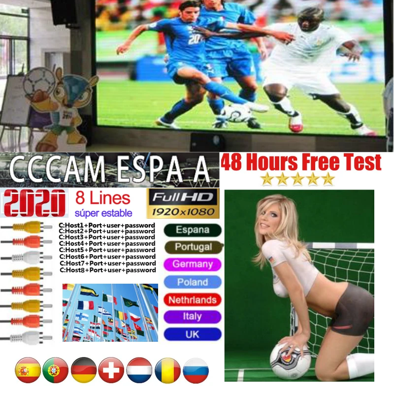 

2020 cccam espa a spain 1 year stable 8 Line server HD cline ccam espa a Europe Portugal Poland Italia for satellite receiver