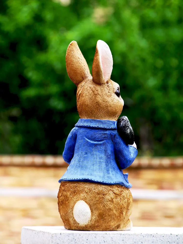 Скульптура большой кролик из смолы для двора украшение дома парка сада|Статуэтки