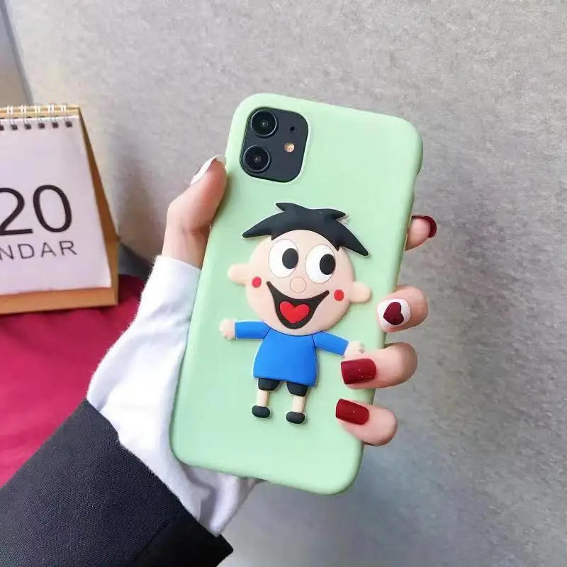 

Abmos Multicolor Cartoon Wang Zi TPU Stereo Phone Case For iPhone 7 8 6 6s Plus Drop protection For iPhone X Xs 11 Pro Max XR
