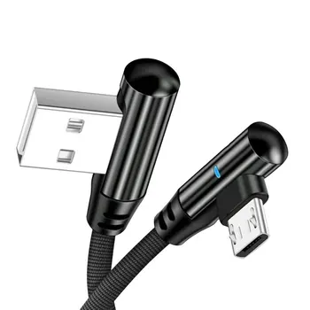 

90 Degree Elbow Fast Filling Woven Nylon Data Cable Micro Usb Type-C For Apple Interface Charging Cable