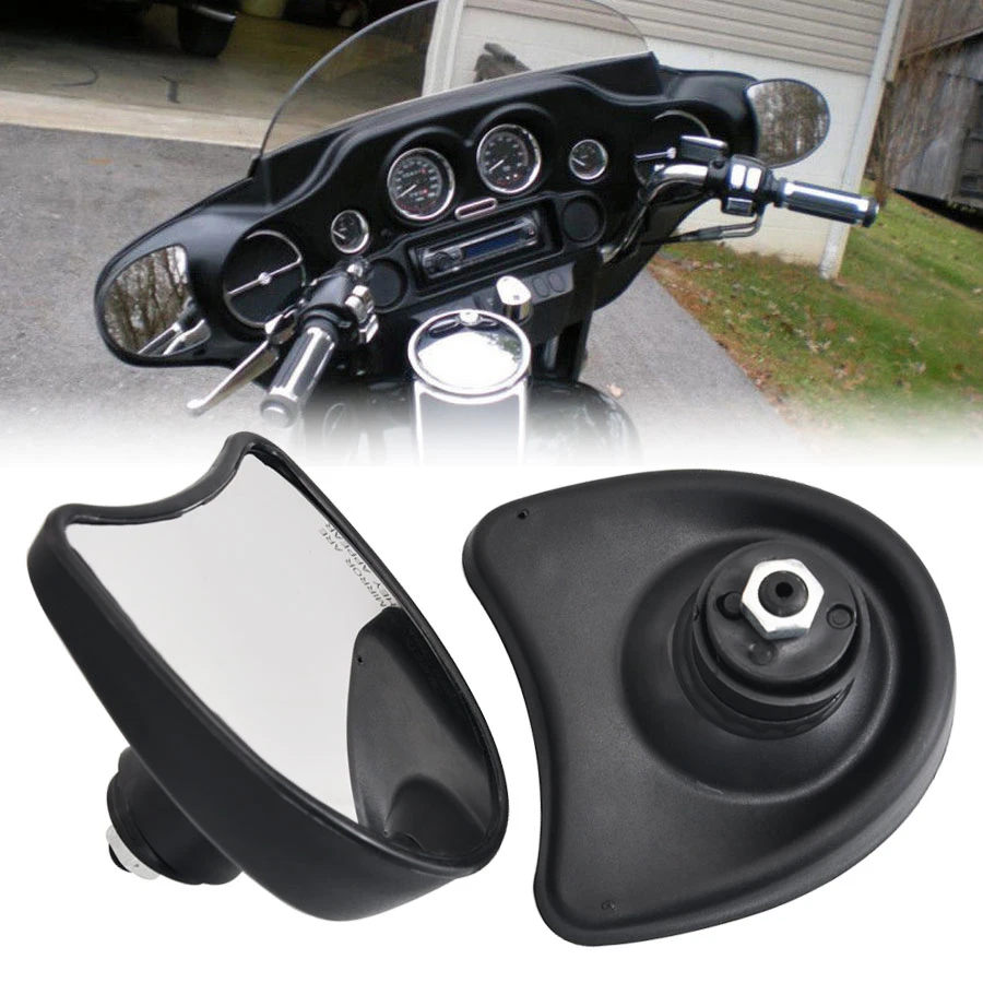 Black Fairing Mount Mirrors For Harley Electra Glide Tri Street Glide