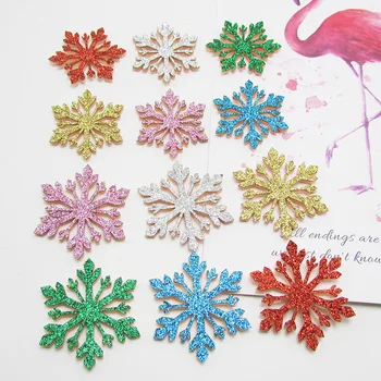 

50Pcs/lot 3.5cm and 3cm Glitter Christmas snowflake for christmas accessories and Headdress accessories