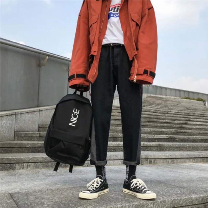 

Home-feeding Figure # Hip Hop Cowboy Men's Autumn & Winter Aberdeen Loose-Fit Capri Pants Long Pants BF Style INS Celebrity Styl