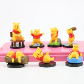 

7pcs/set 4-5cm Figurine Vinnie Bear Cartoon Figure Action Figure Posture Cake Decoration Collectible Dolls for Children Gift