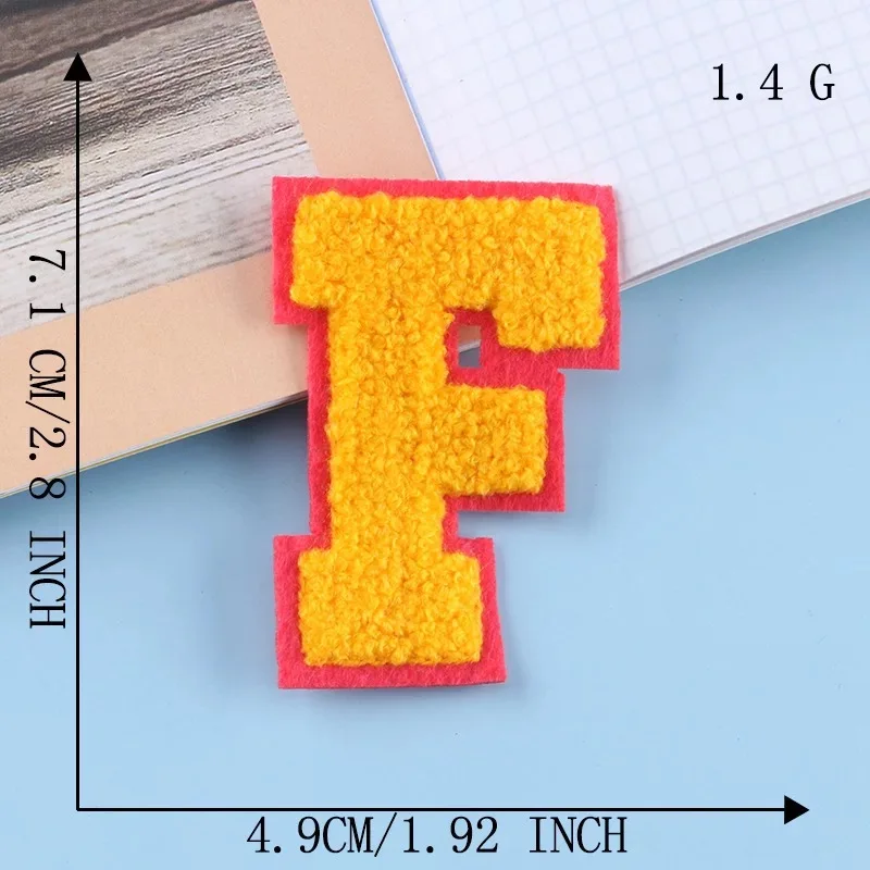 2022 New 3D Colorful A-Z 26 Letters Chenille Embroidered Patches IRON on Alphabet Letters Embroidery Applique Sewing diy 