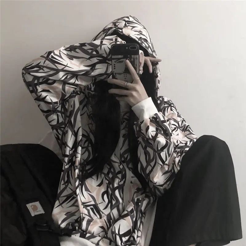 XITAO Harajuku стильная куртка с капюшоном и принтом женская уличная трендовая куртка на молнии плюс бархатного размера плюс осенне-зимнее женское пальто DMY1072