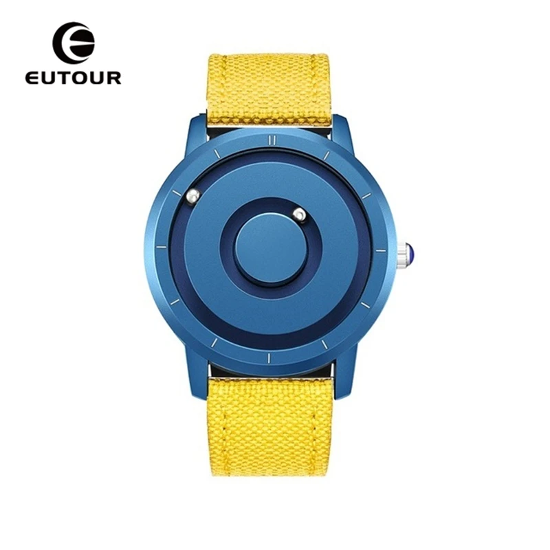 EUTOUR новые инновационные синие золотые магнитные металлические многофункциональные часы мужские модные спортивные кварцевые часы простые мужские часы - Цвет: Бронза