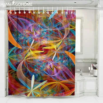 

Bohemia Artistic Flowers Shower Curtain Polyester Fabric Bath Curtain For The Bathroom Decorations 3D Mandala Shower Curtains