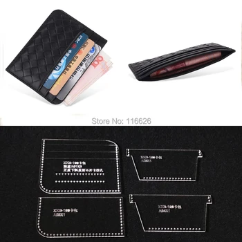 

DIY leather craft card holder pattern wallet template acylic stencil set