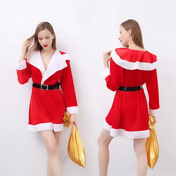 

1PC Santa Claus Costume Cosplay WOmen's Two Styles Christmas Dress Fancy Dress In Christmas Party Costume