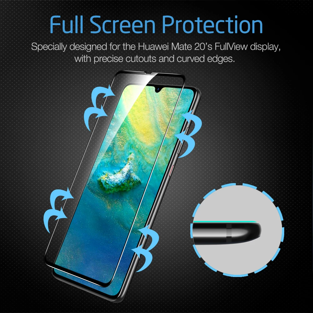 ESR Защита экрана для Huawei Mate 20 X 3D полное покрытие 9H Закаленное стекло Защитная