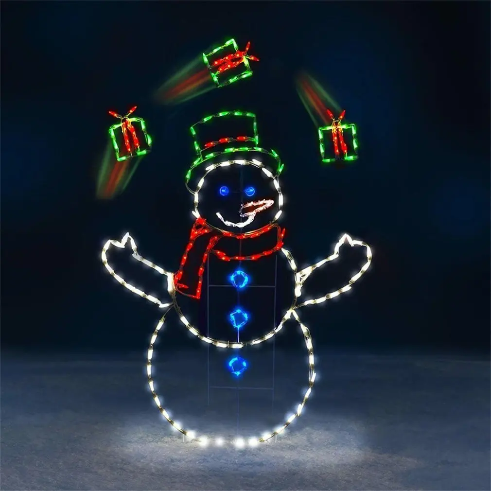 Fun Animated Snowball Fight Active Light String Frame Decoration