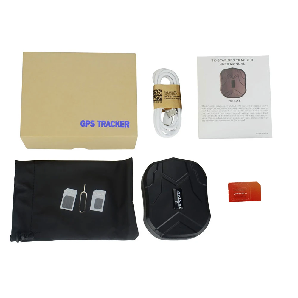 with free card 1 TKSTAR gps TK905 Водонепроницаемый Автомобильный gps трекер локатор с сильным магнитом для автомобиля грузовик фургон голосовой монитор gps отслеживающее устройство - Цвет: with free card 1