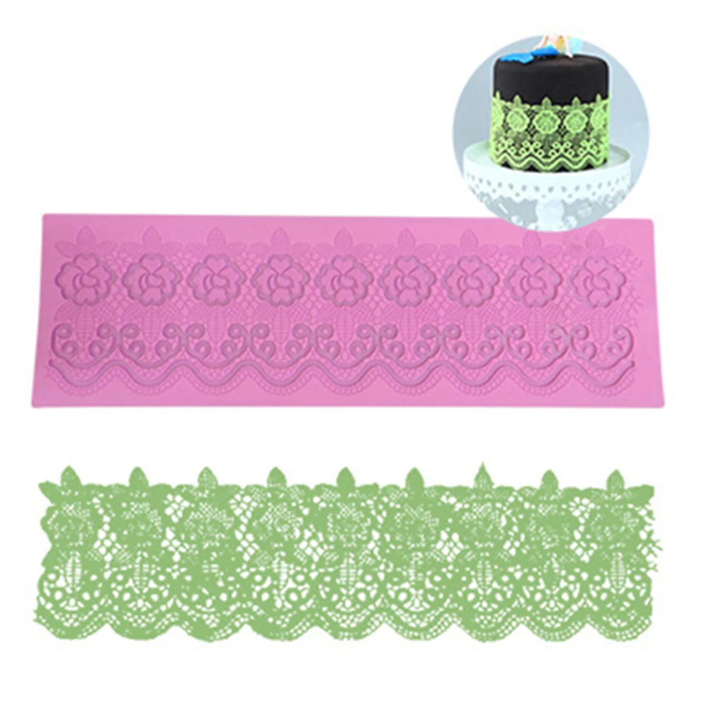 Hot Sale Silicone Lace Flower Cake Mold Fondant Icing Mat Pastry Baking Decoration Tool
