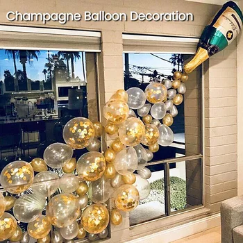 

42pcs/set Champagne Bottle Latex Balloon Set Wedding Birthday Party Balloons Christmas Decorations for Home