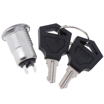

10.5mm 2PIN 2 Keys Zinc Alloy Electronic Key Switch ON OFF Lock Switch Phone Lock Security Power Switch S1203 Ac 220V / 380V