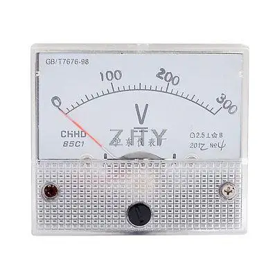 

Class 2.5 Accuracy DC 0-300V Scale Analog Voltmeter Gauge Panel