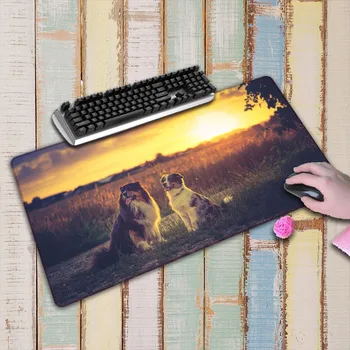 

Two Dog Large Gaming Mouse Pad Big White Locking Edge Keyboard Desk Mousepad Mat Gamer Anti-slip Rug for Dota 2 CS Go