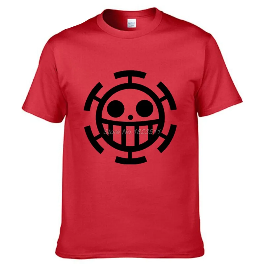 One Piece Trafalgar Law Cosplay Tshirts Graphic Comic Men Round Neck T-Shirts Anume Fashionable Black T Shirt Cotton Fit | Мужская