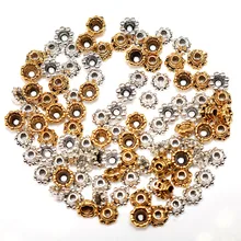 5 мм цена 200 шт тибетские серебряные разделительные бусины цветок ромашки Бисер для DIY металлическая фурнитура для украшений бисер Быстрая